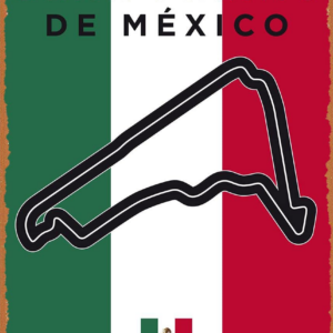 Vintage Look Metal Sign - F1 Racetrack Posters F1 Mexico GP Race Track - 8X12 Inches Metal Poster Sports Car Racing Metal Signs by Fanzi