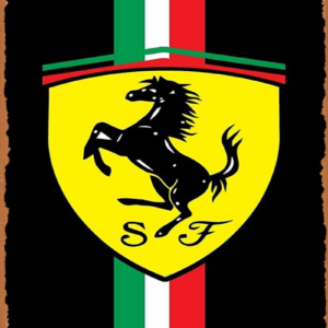 Scuderia Ferrari F1 Logo Design with Italy Flag Poster Metal Tin Sign 8" X 12" Vintage Retro Man Cave Wall Decor Sports Car Racing Metal Signs by Fanzi