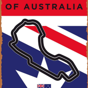 Vintage Look Metal Sign - 1 Racetrack Posters F1 Melbourne Australian GP Race Track - 8 X 12 Tin Metal Poster Sports Car Racing Metal Signs by Fanzi