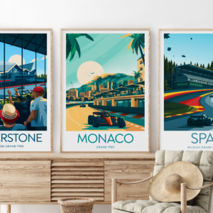 Monaco poster, Monaco artwork, Circuit de Monaco , Grand Prix, F1 collection, Black frame Sports Car Racing Posters & Prints by ToucanArtwork