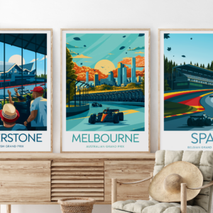 Melbourne poster, Australian Grand Prix artwork, Albert Park Circuit, Grand Prix, F1 print collection, Black frame Race Car Wall Art by ToucanArtwork