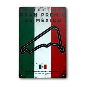 Mexico Grand Prix Vintage Metal Sign, F1 Retro Wall Art Decoration Print, Gift for Formula 1 Fans from the Sports Car Racing Metal Signs store collection.