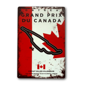 Gilles-Villeneuve Canadian Grand Prix Vintage Metal Sign Canada, F1 Retro Wall Art Decoration Print, Gift for Formula 1 Fans from the Sports Car Racing Metal Signs store collection.