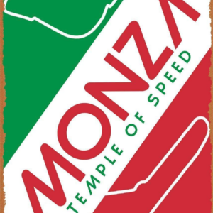 Vintage Look Metal Sign - Formula 1 Posters Formula 1 Monza Italian GP - Metal Plate Wall Decor from the Sports Car Racing Metal Signs store collection.