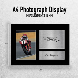 A4 Carl Fogarty World Champion Gifts Printed Signed Autograph Picture for Superbike Racing Fans from the Sports Car Racing Signed store collection.