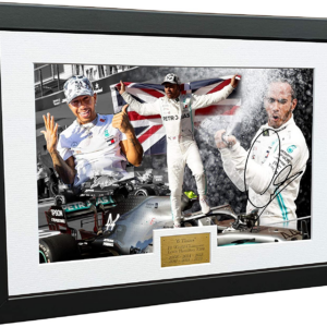 6 Times World Champion Celebration Edition - A4 12X8 Signed Lewis Hamilton - Mercedes-Amg Petronas - Autographed Photo Photograph Picture Frame Motor Sport Formula 1 F1 Gift from the Sports Car Racing Signed store collection.