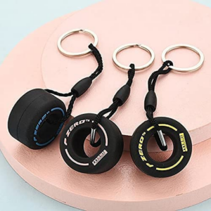 F1 Racing Tire Key Chain,Wheel Tyre Auto Keychain,Mini Cute Tire Keyring,Soft Rubber from the Sports Car Racing Collectibles store collection.