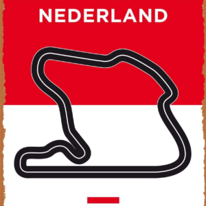 Metal Sign - F1 Racetrack Posters F1 Zandvoort Race Track Dutch Netherlands GP Minimal Metal Poster - 8 X 12 Vintage Look Tin Plate Sports Car Racing Metal Signs by Fanzi