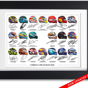 Formula One F1 Drivers 2022 Season Signed Poster Print Framed Picture Photo Autograph Gift Helmets (BLACK FRAMED and MOUNTED) Living Room from the Formula 1 Memorabilia store collection.