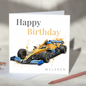 McLaren Formula One F1 Birthday Card from the Sports Car Racing Birthday Cards store collection.