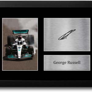 A4 George Russell Formula 1 Gifts Printed Signed Autograph Picture for F1 Formula 1 Racing Fans - A4 Framed from the Sports Car Racing Signed store collection.