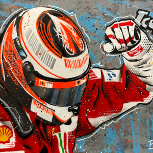 Kimi Raikkonen - Graffiti painting from the Sports Car Racing Posters & Prints store collection.