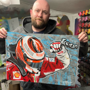 Kimi Raikkonen - Graffiti painting from the Sports Car Racing Posters & Prints store collection.