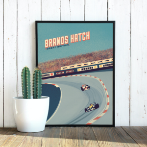 Poster 16x20" – Brands Hatch – Nigel Mansell, Williams – British Grand Prix Sports Car Racing Caps by Smiddy Auto Prints