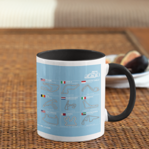 2024 Formula 1 F1 Mug. 2024 Calendar, F1 circuit mug Official Motorsport Merchandise by Woolly Mammoth Media