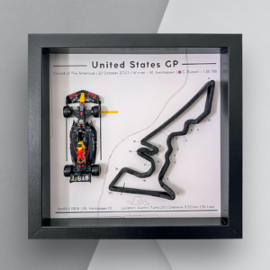 2022 United States GP - Max Verstappen - RedBull Formula 1 Sports Car Racing Model Cars by Print Expansion - F1 Memory Frames