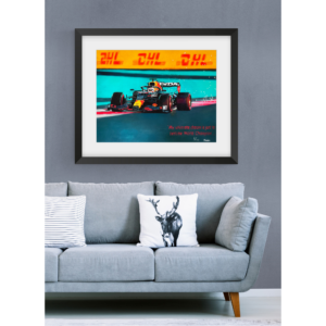 Max Verstappen Winning 2021 Abu Dhabi GP - Giclee Limited Edition Signed Framed Print 100cmx70cm COA from the GPBox store.