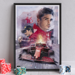 Charles Leclerc, Scuderia Ferrari Formula 1 Wall Art – Limited edition of 250 Sports Car Racing Fine Art Originals by AJ_Wellburn