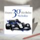 Williams Racing Formula One Team F1 Birthday Card Personalise with Age and Name