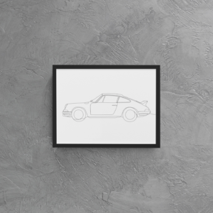 911 Single Line Wall Art Print Sports Car Racing Blueprints by Woolly Mammoth Media