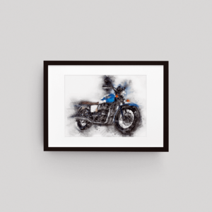 Triumph Bonneville Motorcycle Wall Art Print Vintage by Woolly Mammoth Media